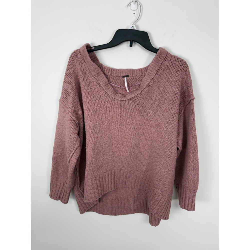 Free People Brookside Alpine Rose Pink Oversized Slouchy Trendy Tunic Sweater XS